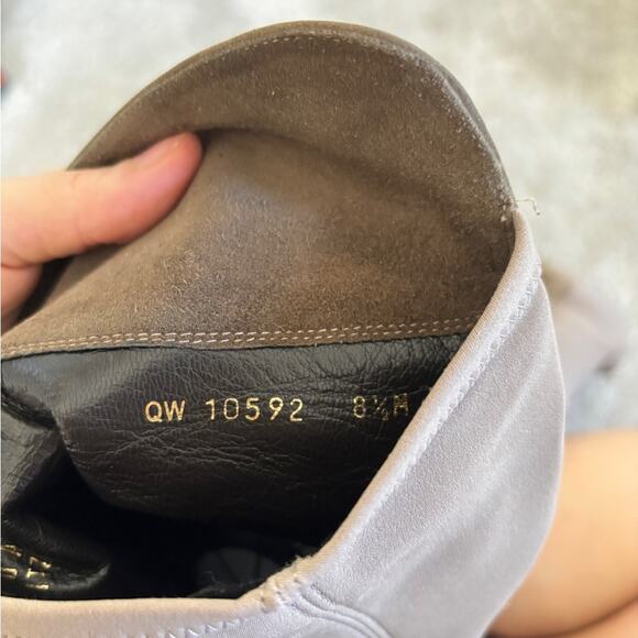 Stuart Weitzman Suede Over-The-Knee Flat Boots - 8.5 - Slate Grey - Picture 6 of 13